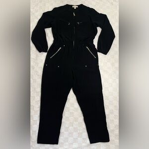 Women’s MICHAEL MICHAEL KORS Cady Utility Jumpsuit in Black • Large